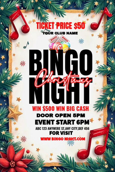 Christmas Bingo Night Template | PosterMyWall