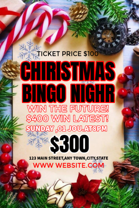 Christmas Bingo Night Template | PosterMyWall