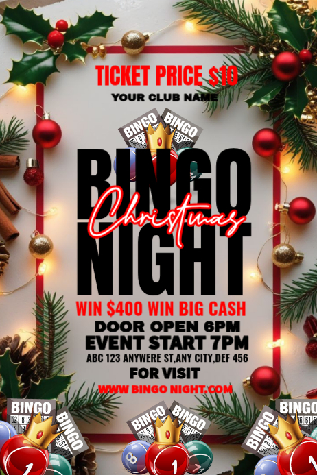 Christmas Bingo Night Template | PosterMyWall
