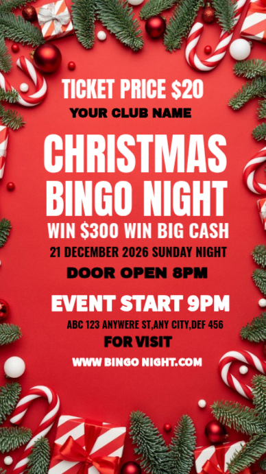 Christmas Bingo Night Template | PosterMyWall