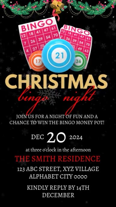 Christmas Bingo Night Template | PosterMyWall