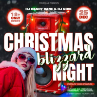 christmas blizzard club party event design template Kwadrat (1:1)