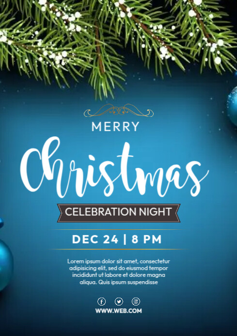 Xmas Layout Christmas Blue Design Template | PosterMyWall
