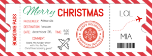 Christmas Boarding Pass Template Facebook-omslagfoto