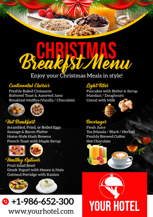 Christmas Breakfast Menu Ad Template | PosterMyWall