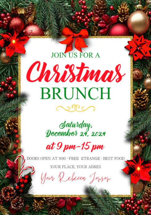 Christmas Brunch A2 template