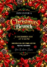Preto Christmas Brunch A2 Template