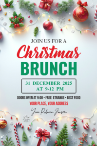 Christmas Brunch Banner 4' × 6' template