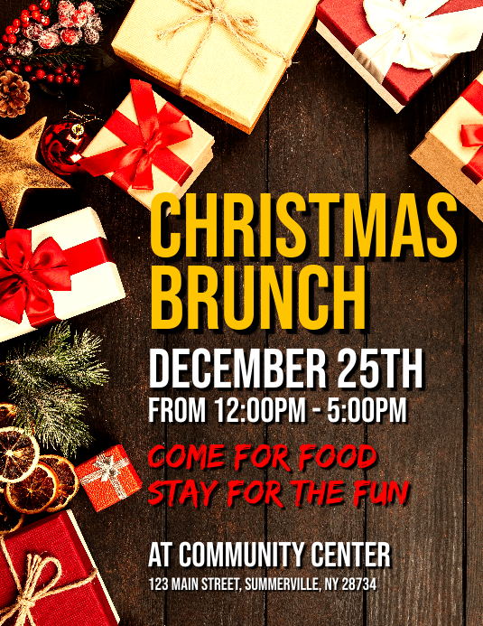 Christmas Brunch Flyer Vorlage Postermywall