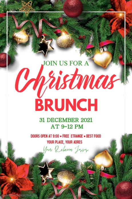 Christmas Brunch Flyer Template | PosterMyWall Christmas Brunch Flyer Template | PosterMyWall