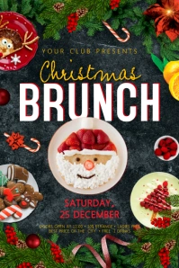 Christmas Brunch Flyer Cartel de 4 × 6 pulg. template