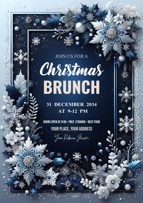Christmas brunch Flyer Template A4