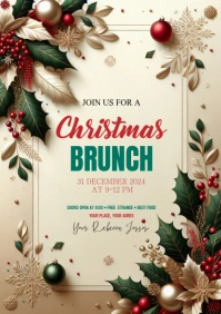 Christmas brunch Flyer Template A4