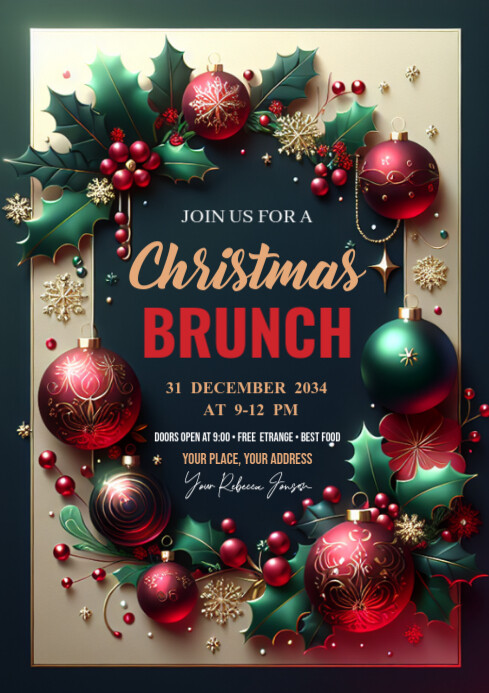 Christmas brunch Flyer Template A4