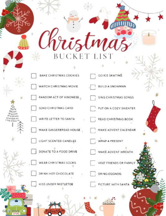 Bucket Collection Flyer Christmas bucket list flyer Template | PosterMyWall