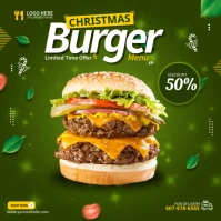 Christmas Burger Ads 方形(1:1) template
