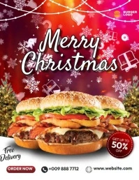 Christmas Burger Menu Flyer (US Letter) template