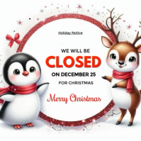 Christmas business closure notice Pos Instagram template