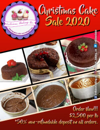 Vanilla lily cake design: orders for santa cakes now available Christmas Cake Sale 2020 Template | PosterMyWall