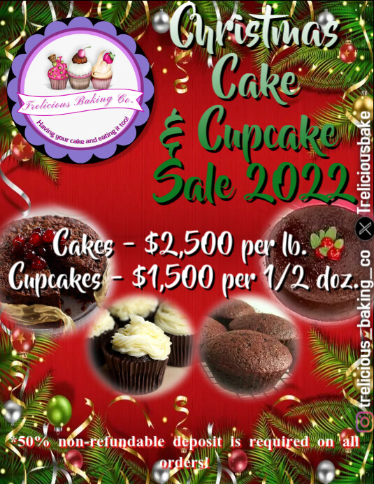 Christmas Cake Sale Template PosterMyWall