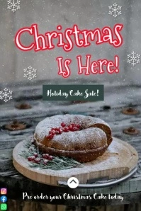 Christmas cake sale Poster template