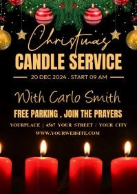 Christmas Candle Service A4 template