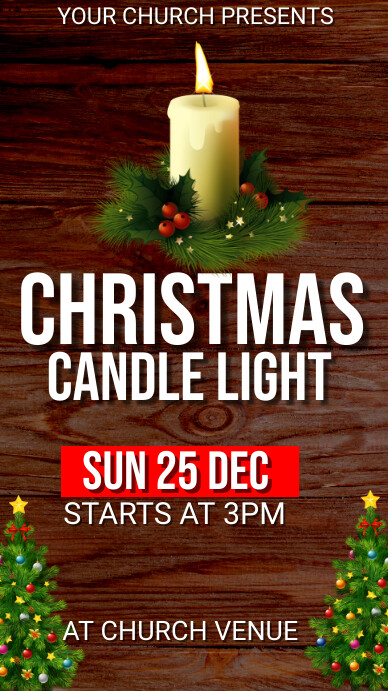 Christmas candle services, merry Christmas Instagram Story template