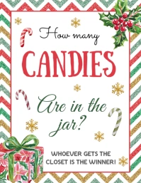 Christmas Candy Guessing Game Printable Løbeseddel (US Letter) template