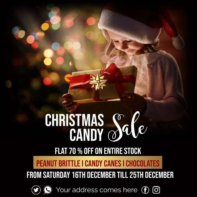 Plantilla de Christmas candy sale, Christmas Sale PosterMyWall