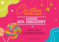 Christmas Candy Shop Carte postale template