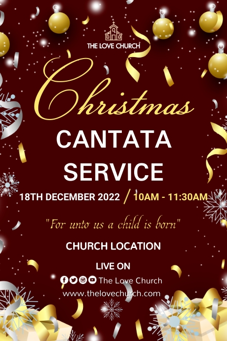 Christmas cantata Service Poster template