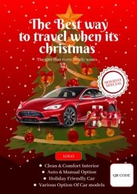 Christmas Car Rental Poster Template A4