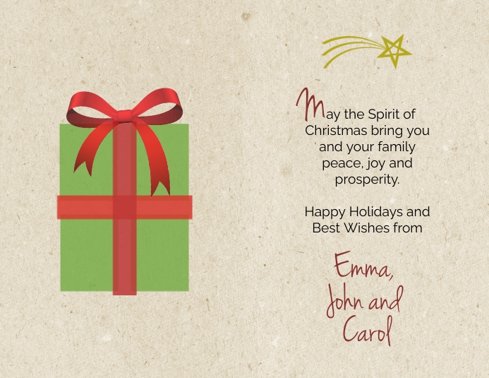 Christmas card bifold print (inside) Flyer (US Letter) template