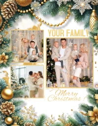 Christmas Card Collage Flyer (format US Letter) template