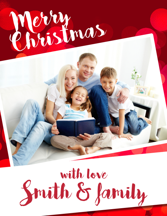 christmas card template postermywall family christmas card template