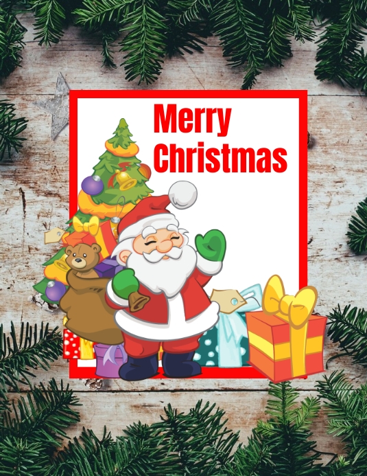 Christmas card Folheto (US Letter) template