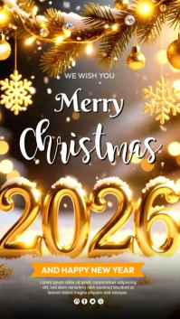 Коричневый Christmas and New Year Celebration Instagram Story Template
