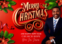 Christmas Card Postcard template