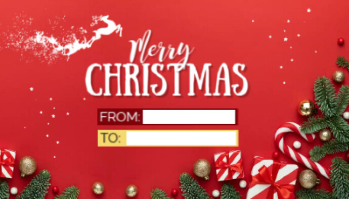 Red Christmas Gift Tag นามบัตร template