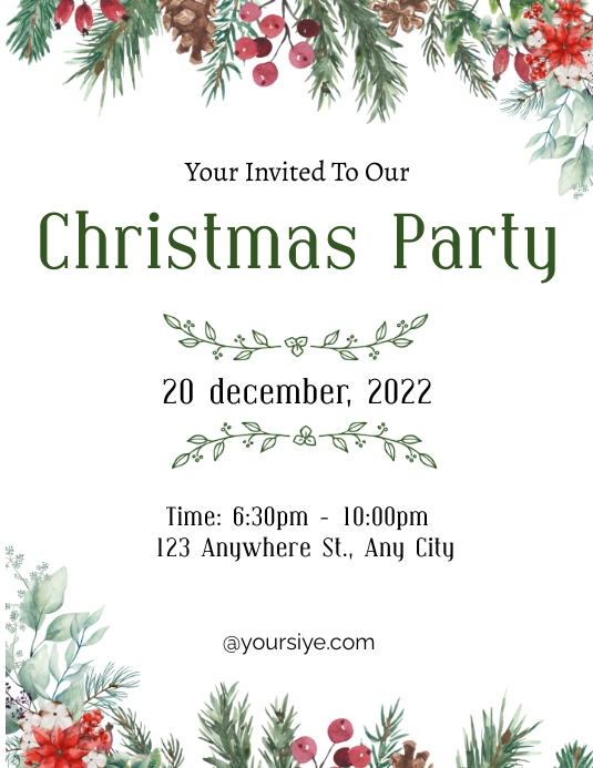 christmas card Volantino (US Letter) template