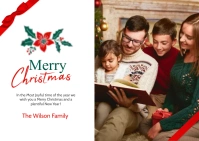 christmas card family photo A6 template
