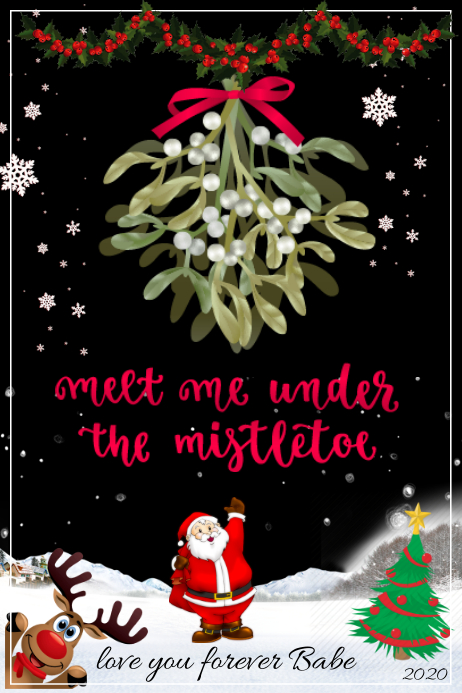 Mistletoe Header Christmas Card Mistletoe Template | PosterMyWall