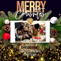 CHRISTMAS CARD PHOTO SPACE FRAME FREE Square (1:1) template