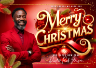 Christmas Card Postcard Открытка template