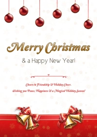 christmas card template design A4 size vertical portrait