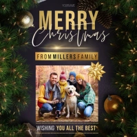 CHRISTMAS CARD WITH PHOTO SPACE FREE Instagram Post template