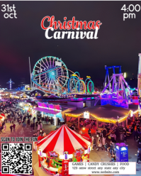 Christmas carnival flyer Instagram Portrait template