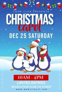Christmas carol, christmas song, event Pinterest Graphic template