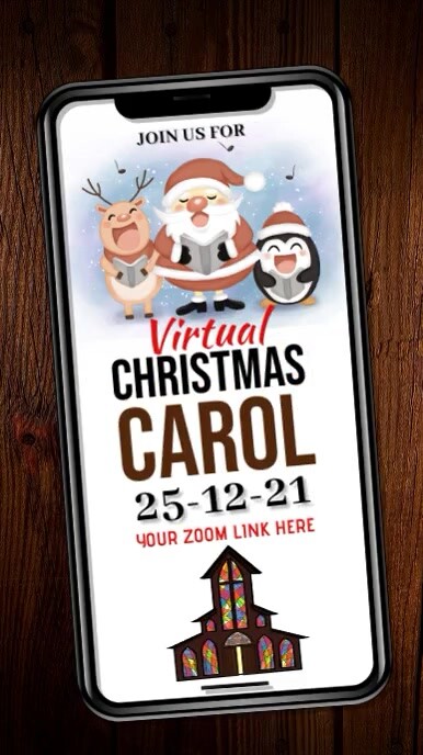 Christmas carol,church service,event Instagram Story template