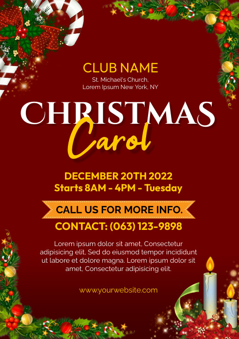 Christmas Carol Template | PosterMyWall Christmas Carol Template | PosterMyWall